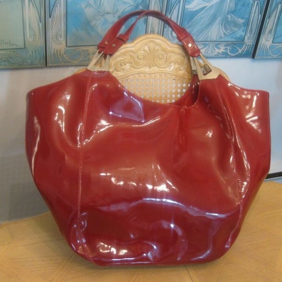 Dkny Handbags - DKNY Huge Bright Red Patent Tote